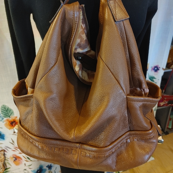 B. Makowsky Brown Leather Bag - Picture 2 of 8